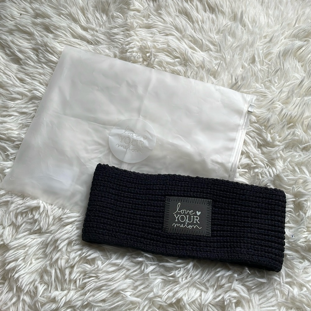 New Love Your Melon Headband Black Knit Reflective